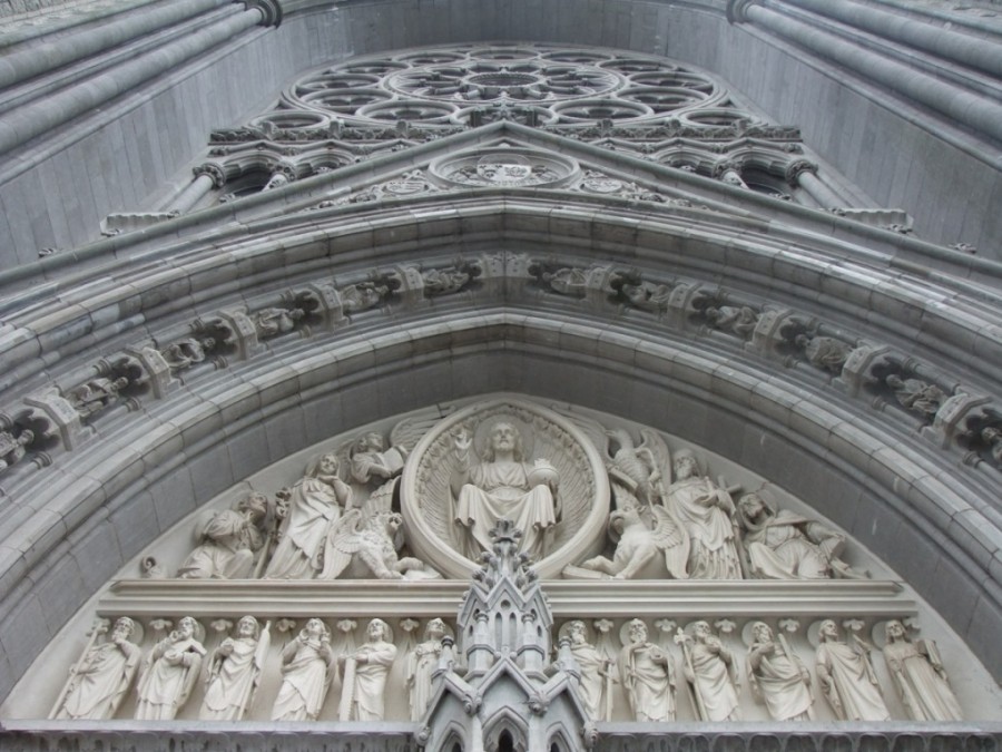 St Colman's Cathedral front entrance from Cork Harbour Through Time, 2014