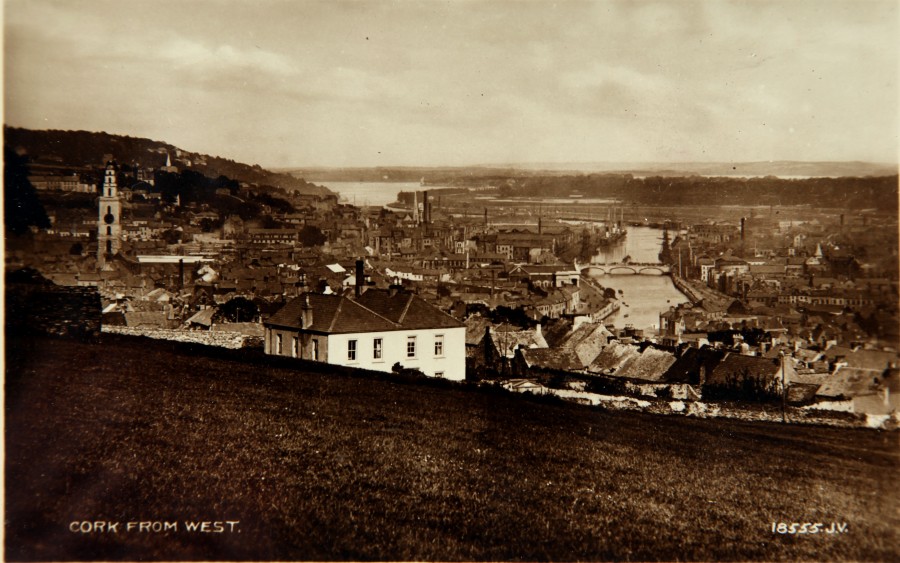 Postcard View of Cork from the West, c.1900 from Cork City Through Time by Kieran McCarthy & Dan Breen)