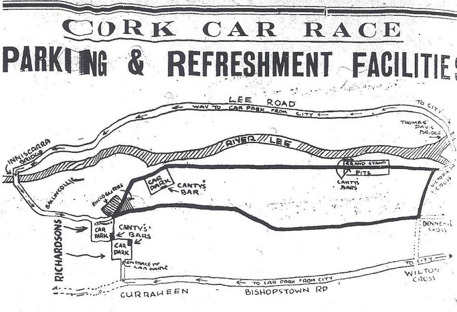 Rough sketch map of the 1936 Motor Car Race (source: Cork City Library)