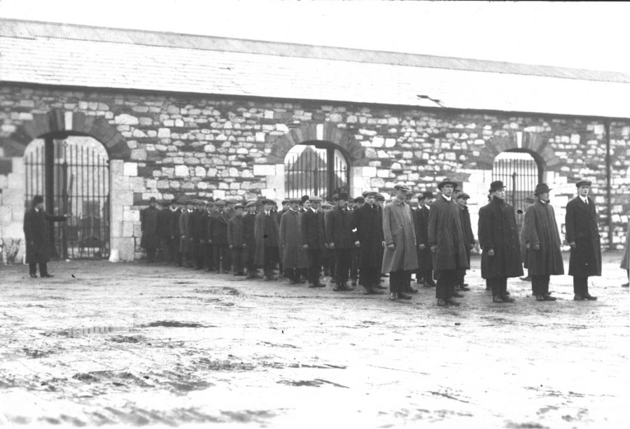 Volunteers training in the Cork Cornmarket, c.1916 (source: Cork Public Museum)