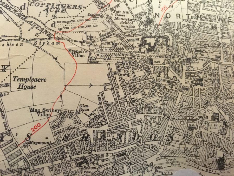 Map of Slums, c.1910, north west ward of Cork City (source: Cork City Library)