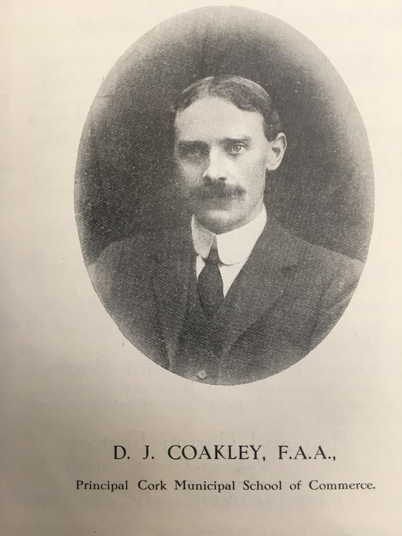 D J Coakley, Principal, Cork School of Commerce, c.1917 (picture: Cork City Library)