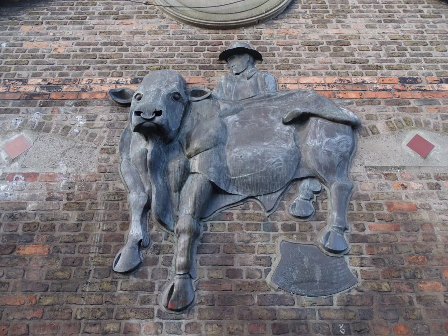 1993 Sculpture on Madden's Buildings, Blackpool signifying a former cattle market site (picture: Kieran McCarthy)