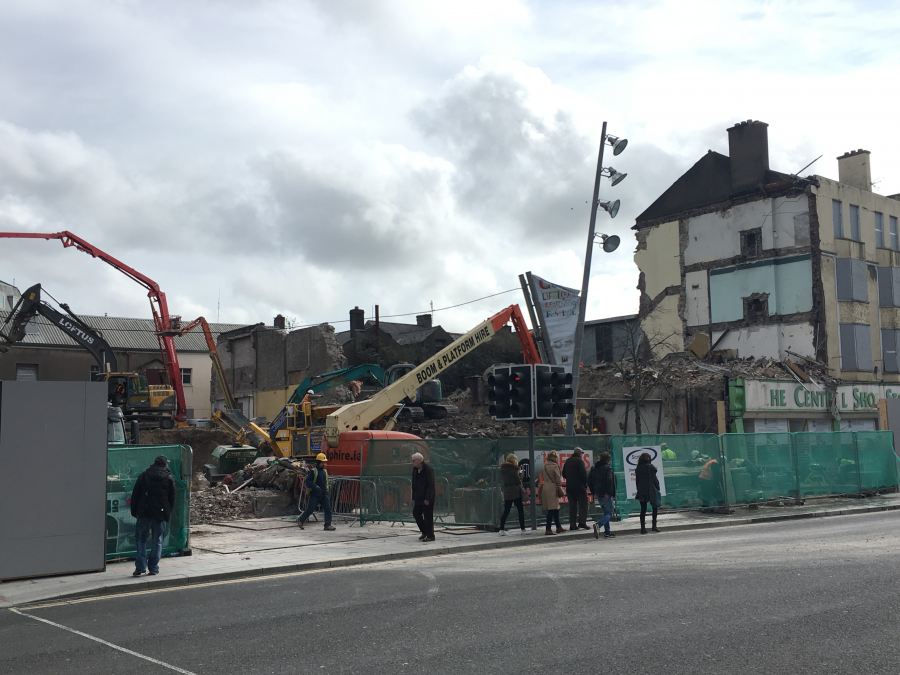 Demolition of Capital Cinema, Grand Parade, Cork, March 2016 (picture: Kieran McCarthy)