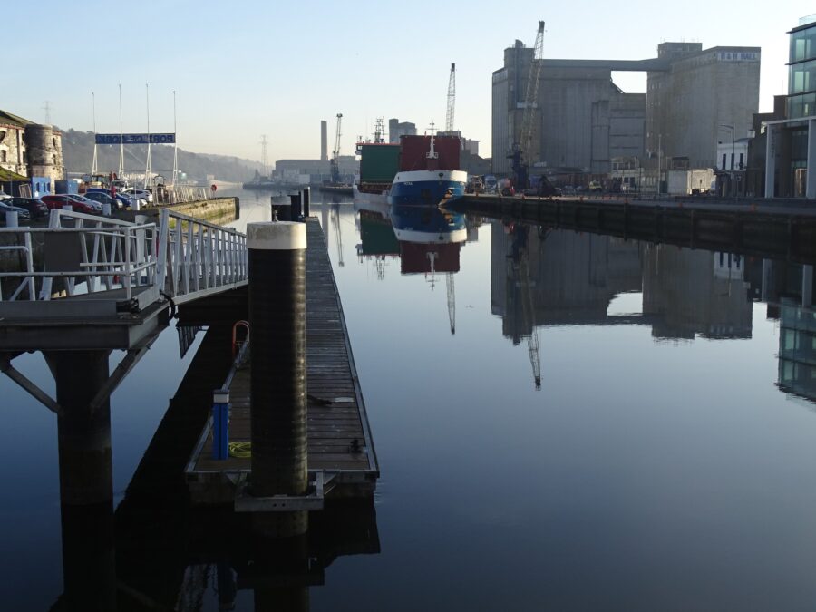 R & H Hall Grain Silos & South Docks, Cork, on the right, January 2022 (picture: Kieran McCarthy)