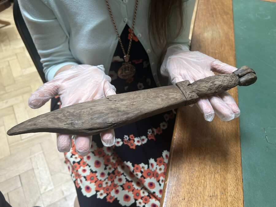 Weaver's yew wooden sword discovered at former Beamish and Crawford site, now on display in Cork Public Museum, courtesy of the National Museum, Dublin (picture: Kieran McCarthy)