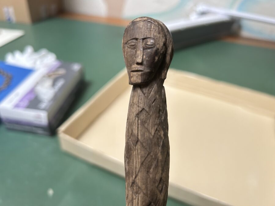 Head of Weaver's yew wooden sword discovered at former Beamish and Crawford site, now on display in Cork Public Museum, courtesy of the National Museum, Dublin (picture: Kieran McCarthy)