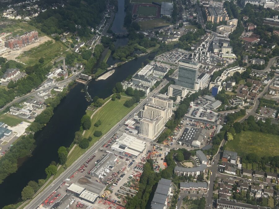 Aerial of Cork County Hall and the Lee Fields, May 2025 (picture: Kieran McCarthy)