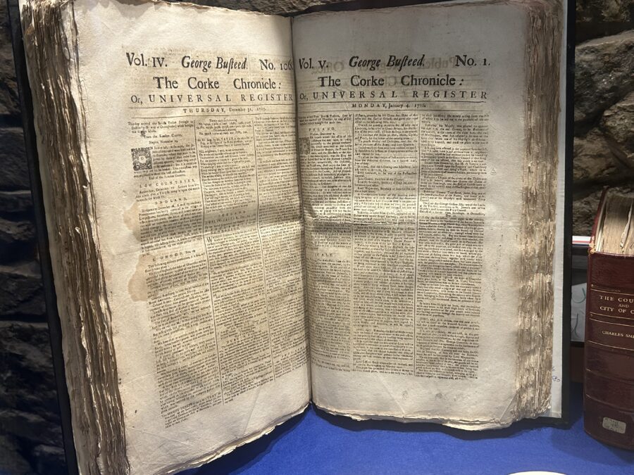 The Cork Chronicle, 1768, available in Cork City Library