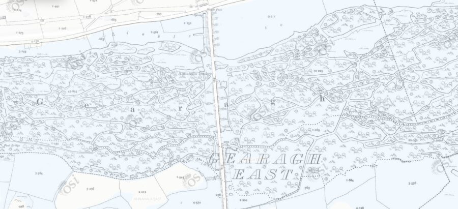 Map of the The Gearagh, 1910 (source: Ordnance Survey Ireland)