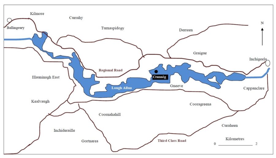 Map of Lough Allua, County Cork (source: Kieran McCarthy)